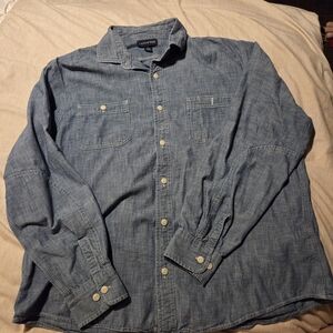 Lands' End Denim Blue Casual Shirt